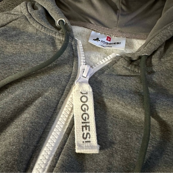 Joggies Charcoal Gray Adult Unisex Footless Hoodie Onesie Pajamas, Small - Picture 7 of 9